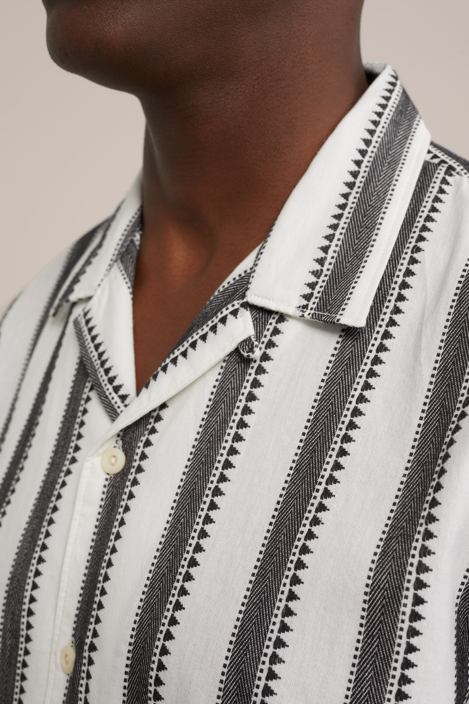 relaxed fit overhemd met dessin WE Fashion Wit
