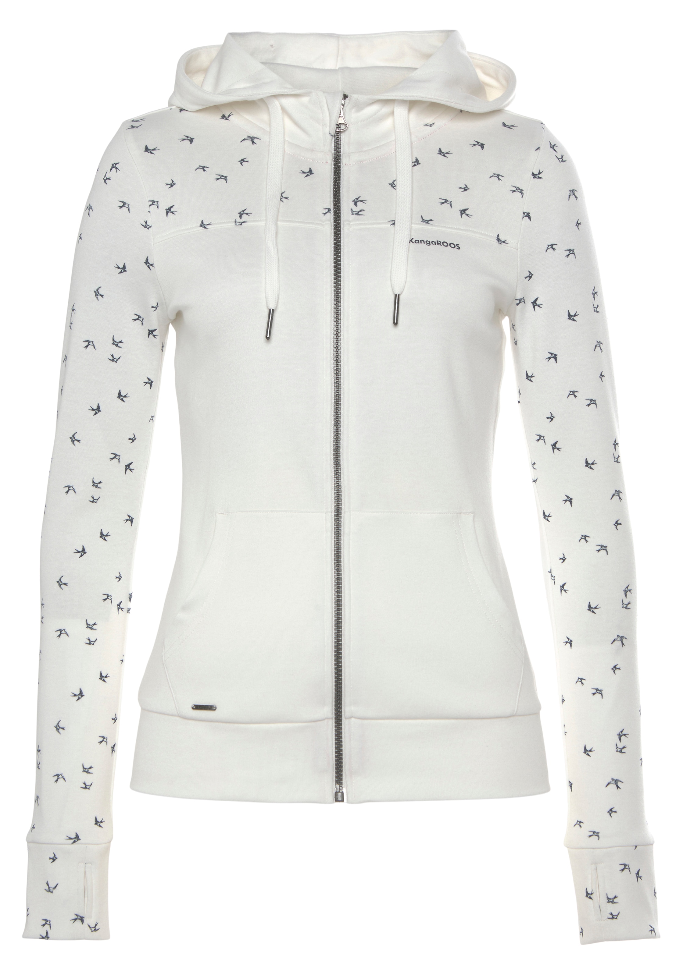 KangaROOS Kapuzensweatjacke , mit filigranem Print