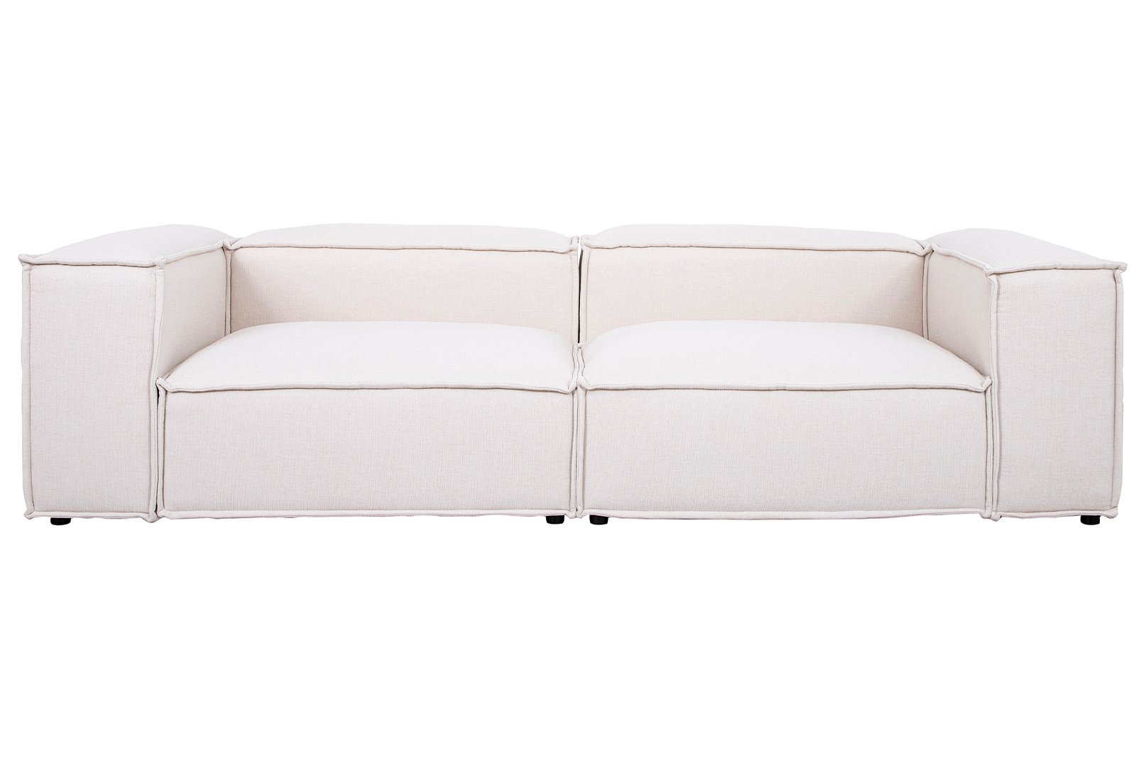 Box 3-seter Tekstil Jenny R1R1 Offwhite med sorte ben