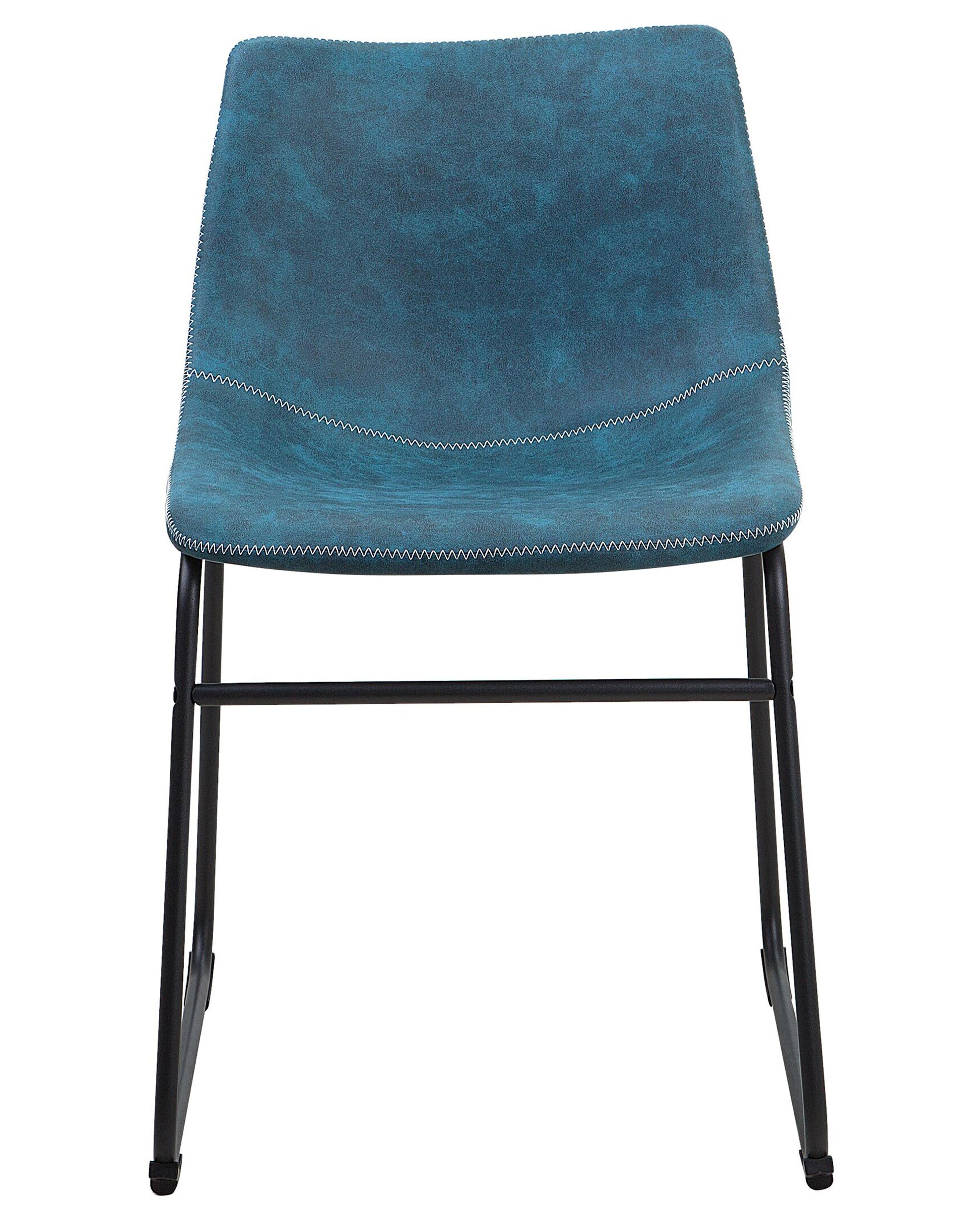 Set van 2 eetkamerstoelen BATAVIA Stof Zeeblauw