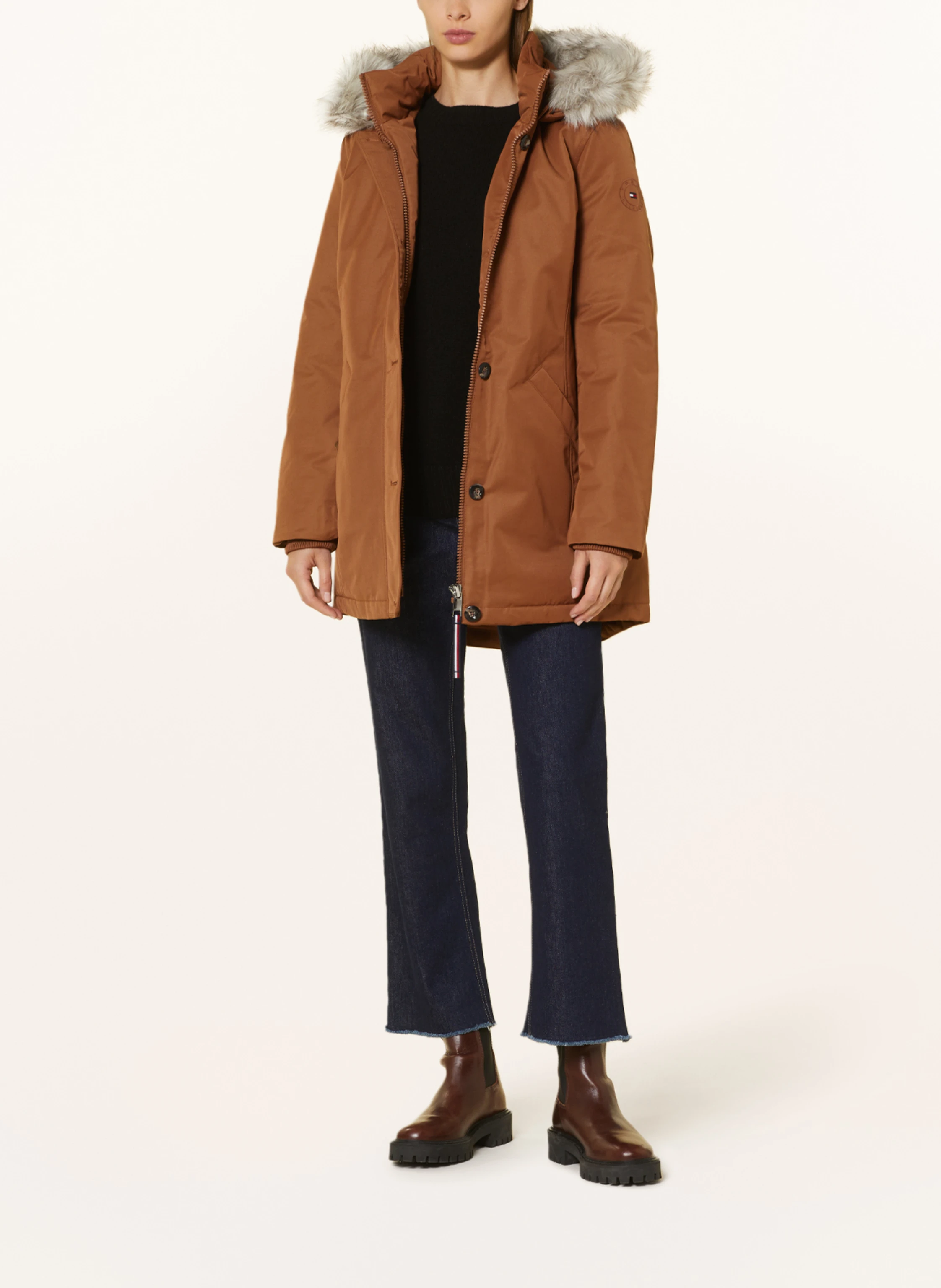TOMMY HILFIGER Parka mit abnehmbarer Kapuze und Kunstpelz