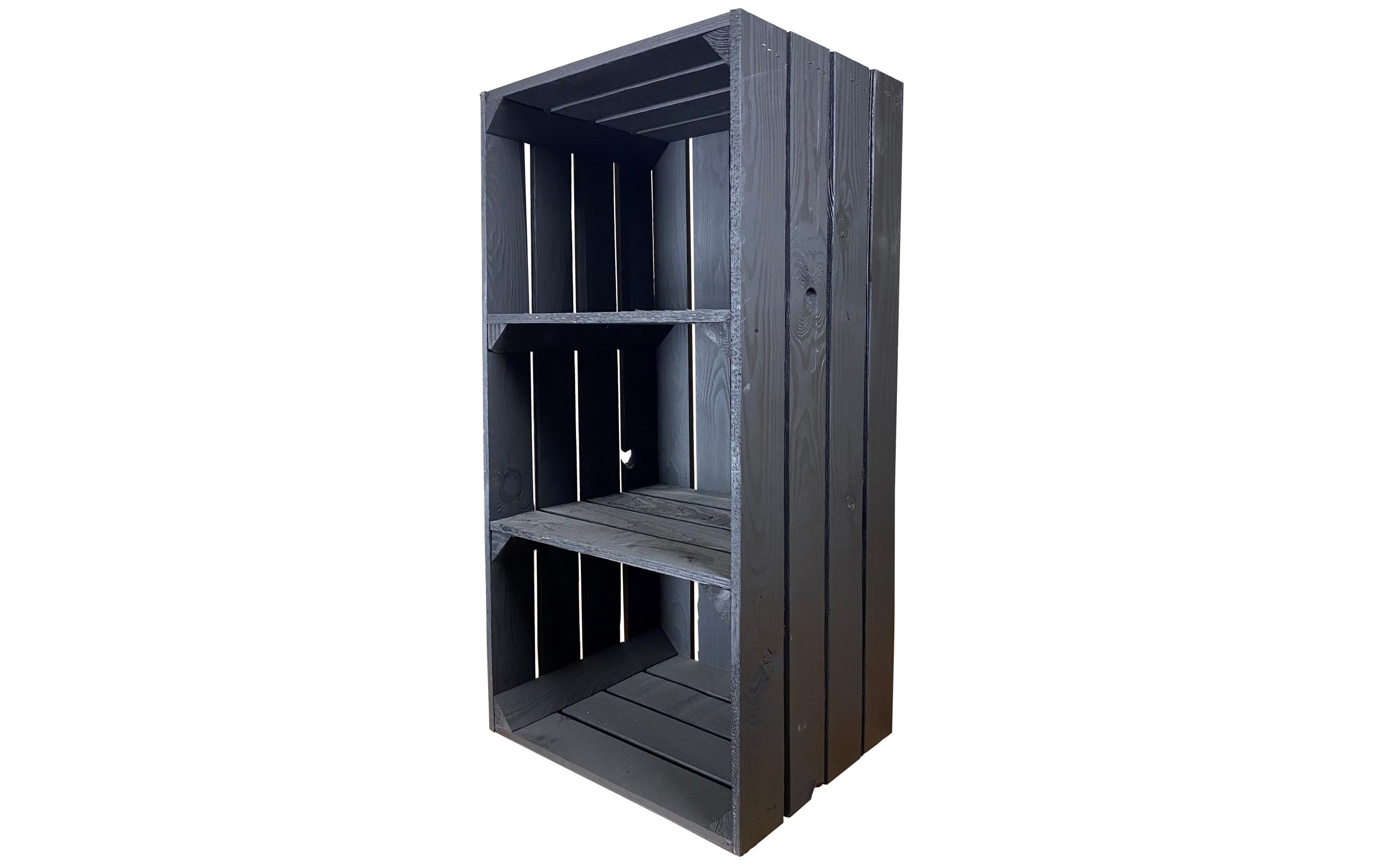 Regal Vintage Schwarz 40 x 75 cmRegal im Holzharassen Stil