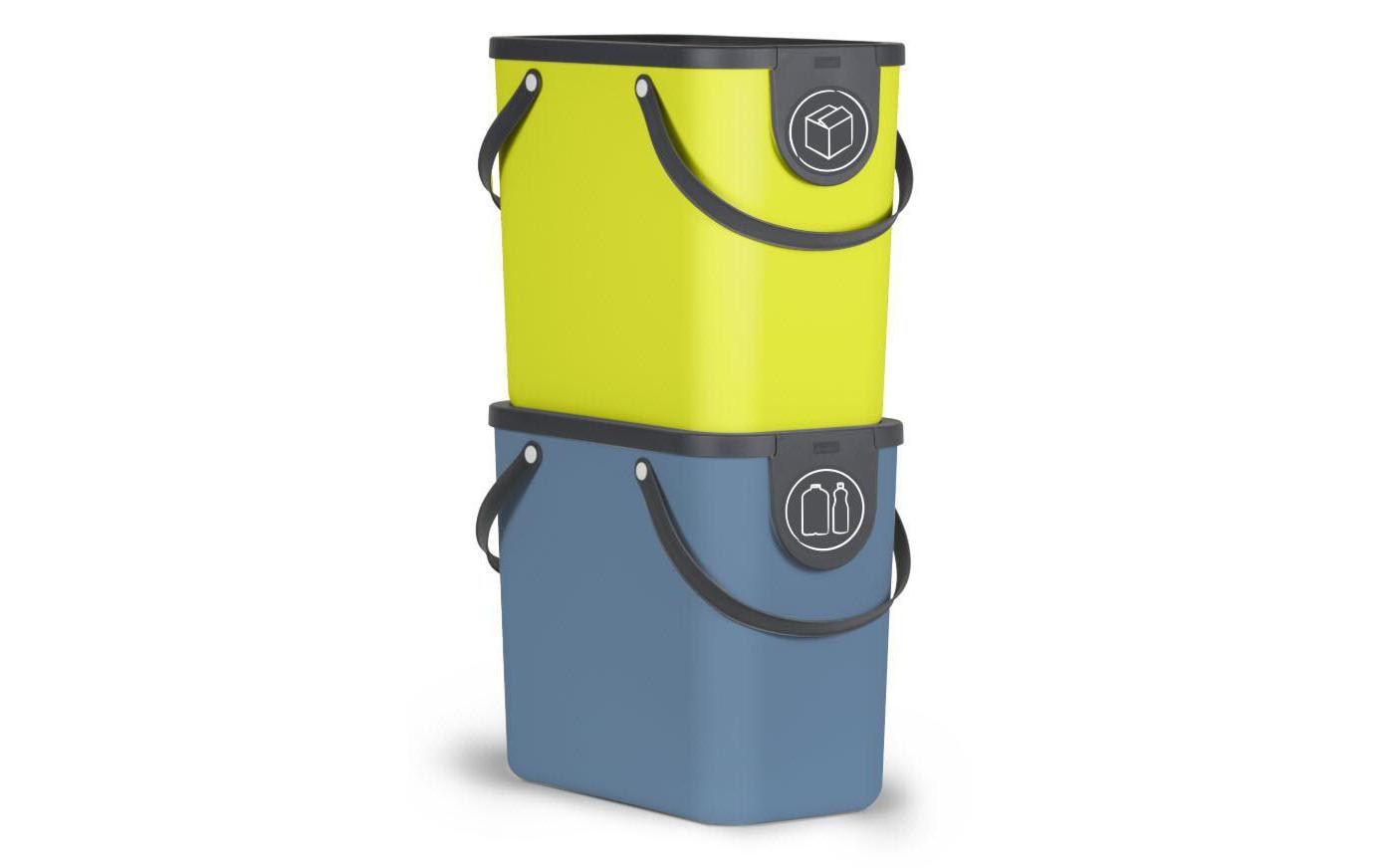 Recyclingbehälter Albula 25 l, Lime GrünNeongrünes Recyclingsystem
