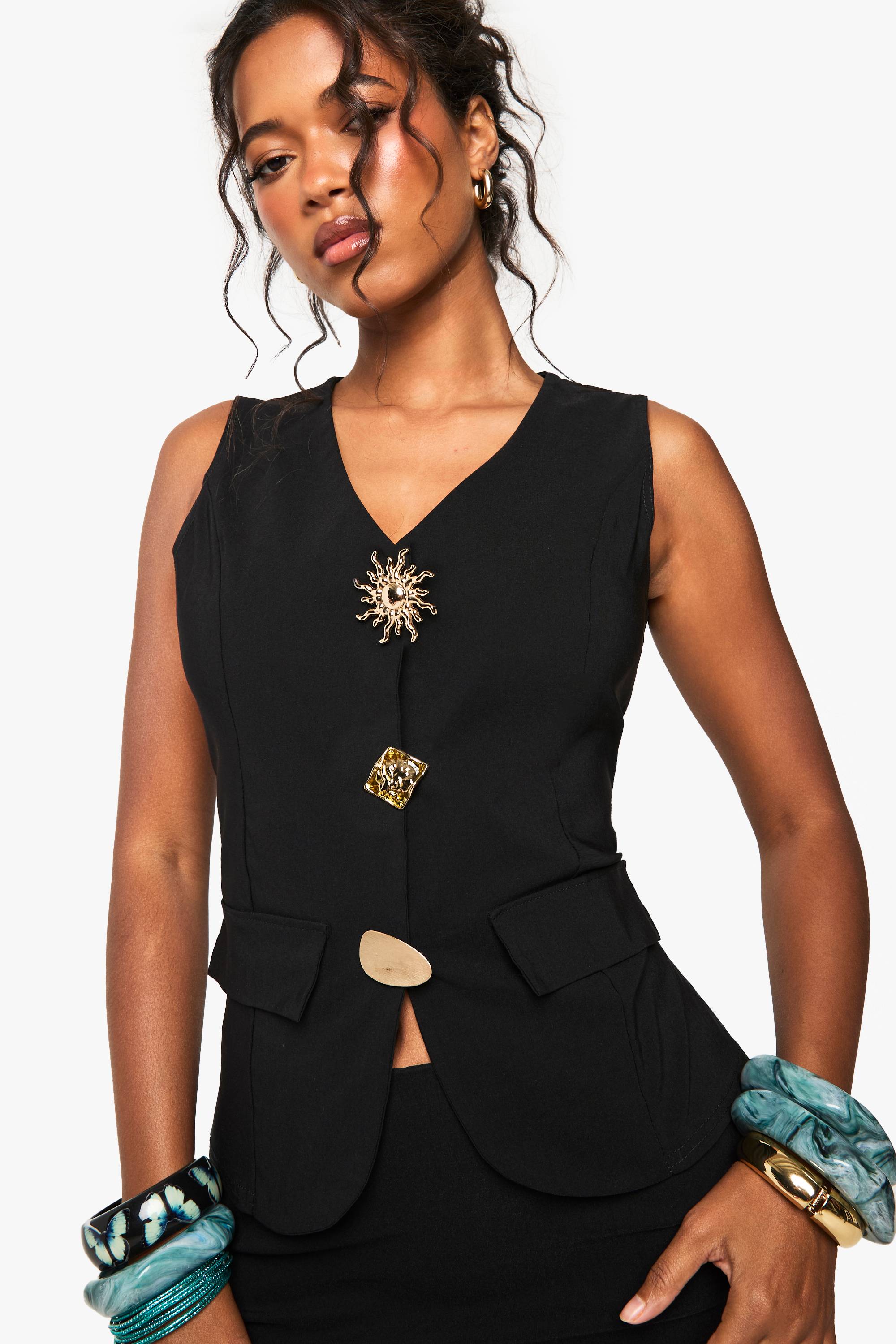 boohoo Gilet cintré à multiples finitions