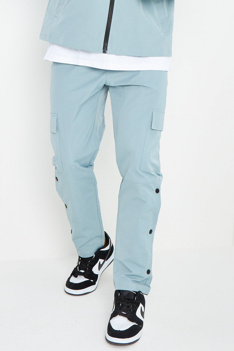 Ensemble de jogging veste + pantalon bleu grisé à boutons