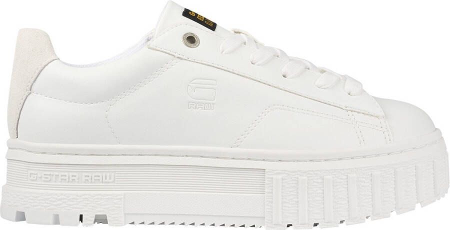 G-Star Modieuze PU Leren Sneaker met Rubberen Plateauzool White Dames