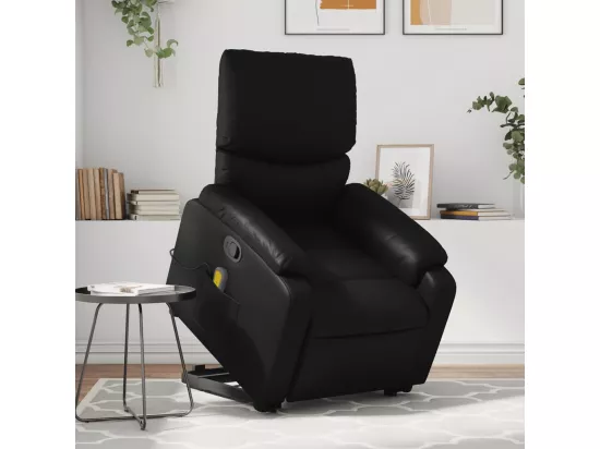 Fauteuil inclinable massant Noir Similicuir