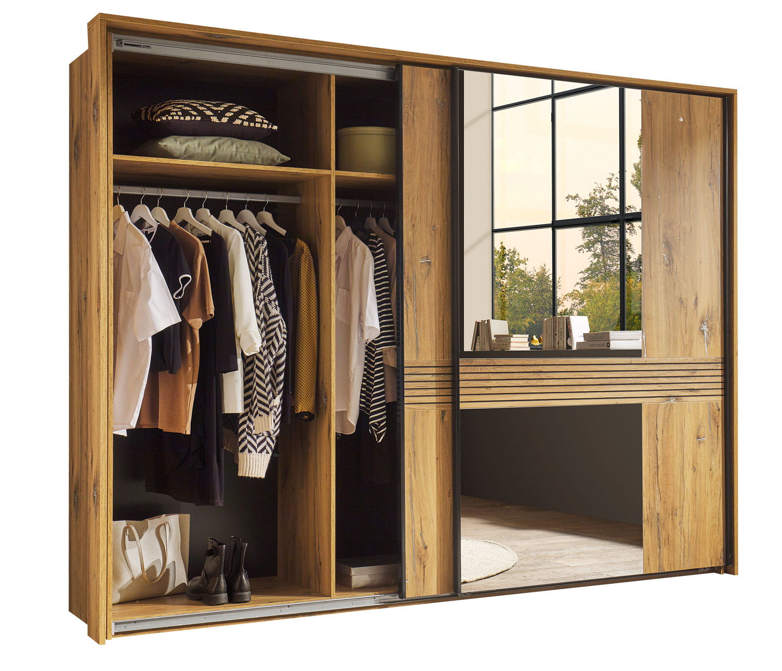 Schwebetürenschrank TRATTINO braun
