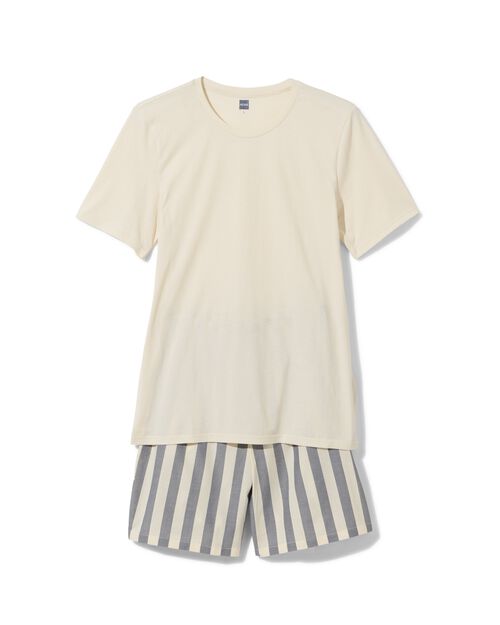 pyjacourt homme à rayures jersey-popeline de coton blanc cassé