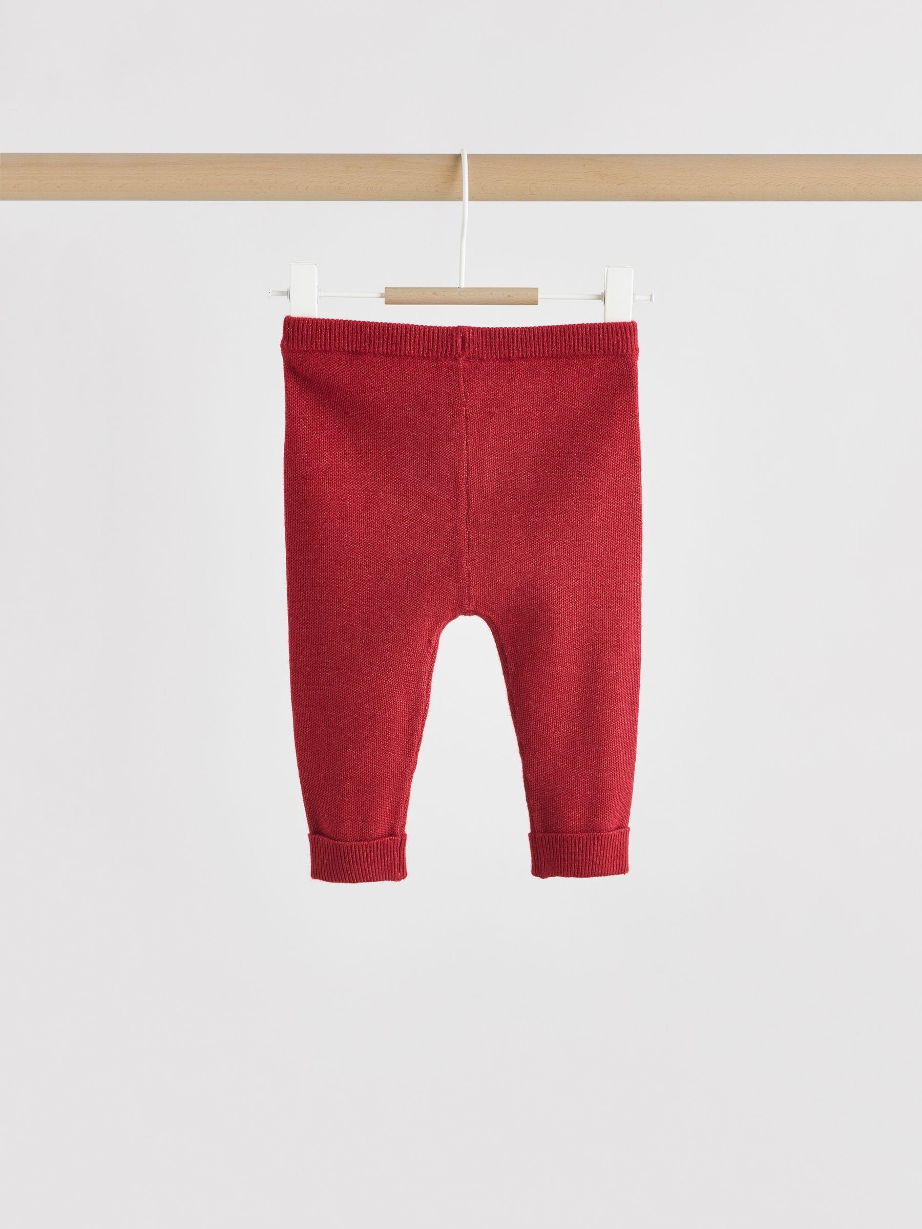 Rood - Babyset met gebreide trui en legging (0mnd-2jr)