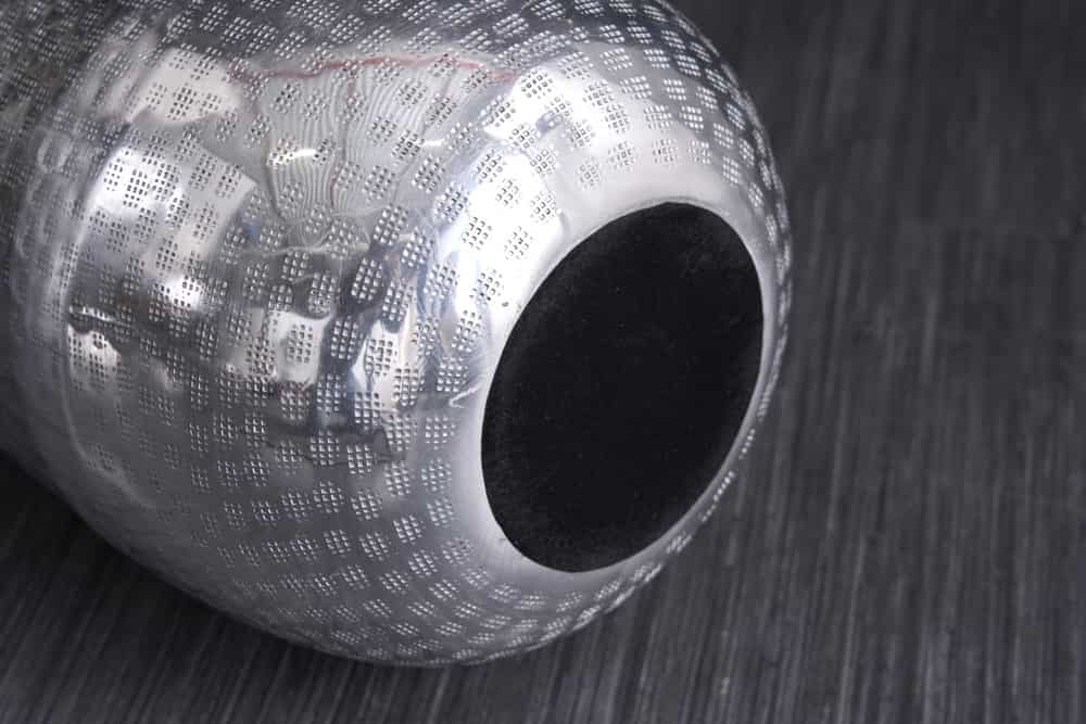 Elegante Vase ORIENT 50cm silber im Grid Hammerschlag Design