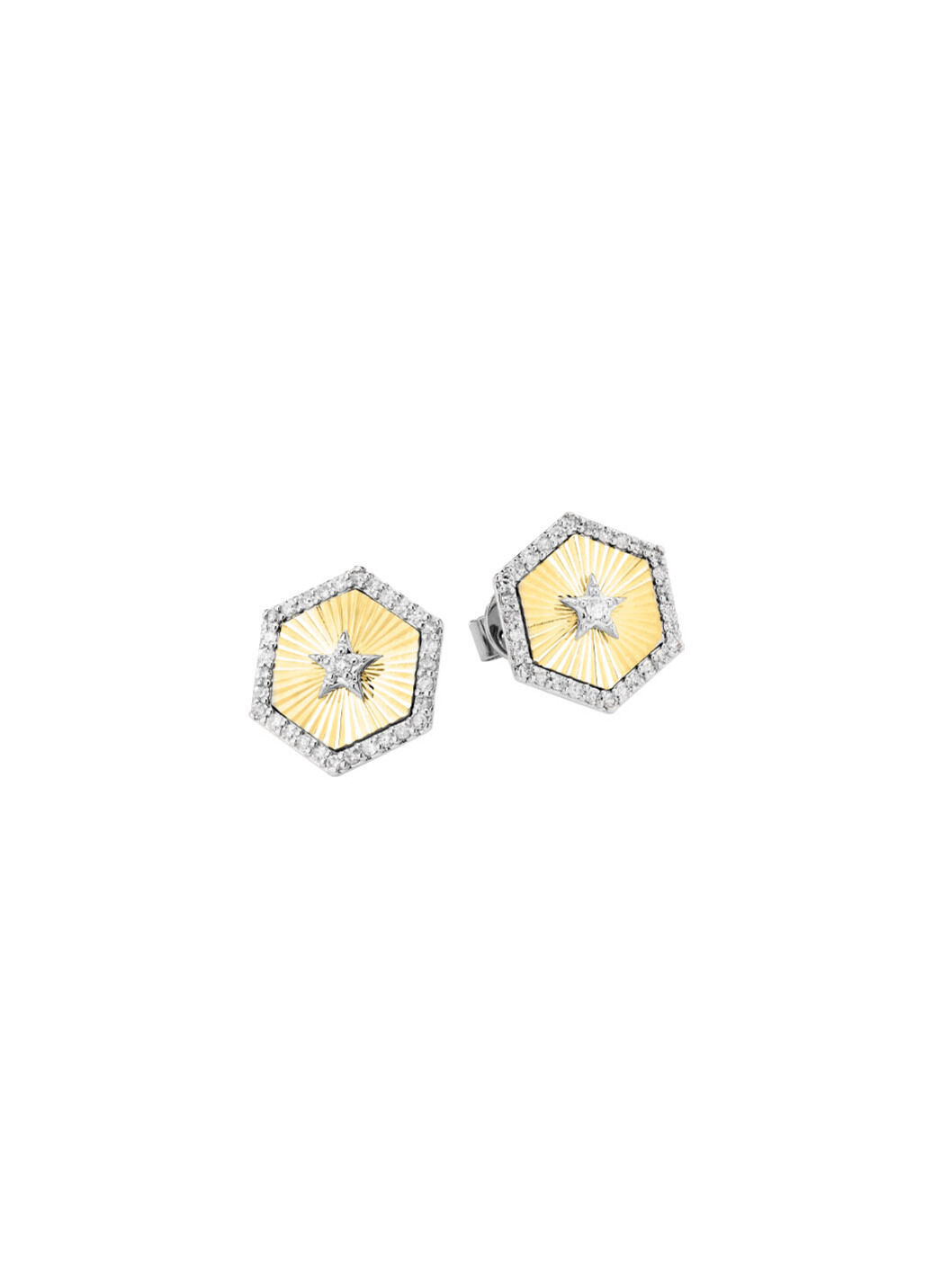 Ohrstecker in Bicolor mit 2 Brillanten und 60 Diamanten