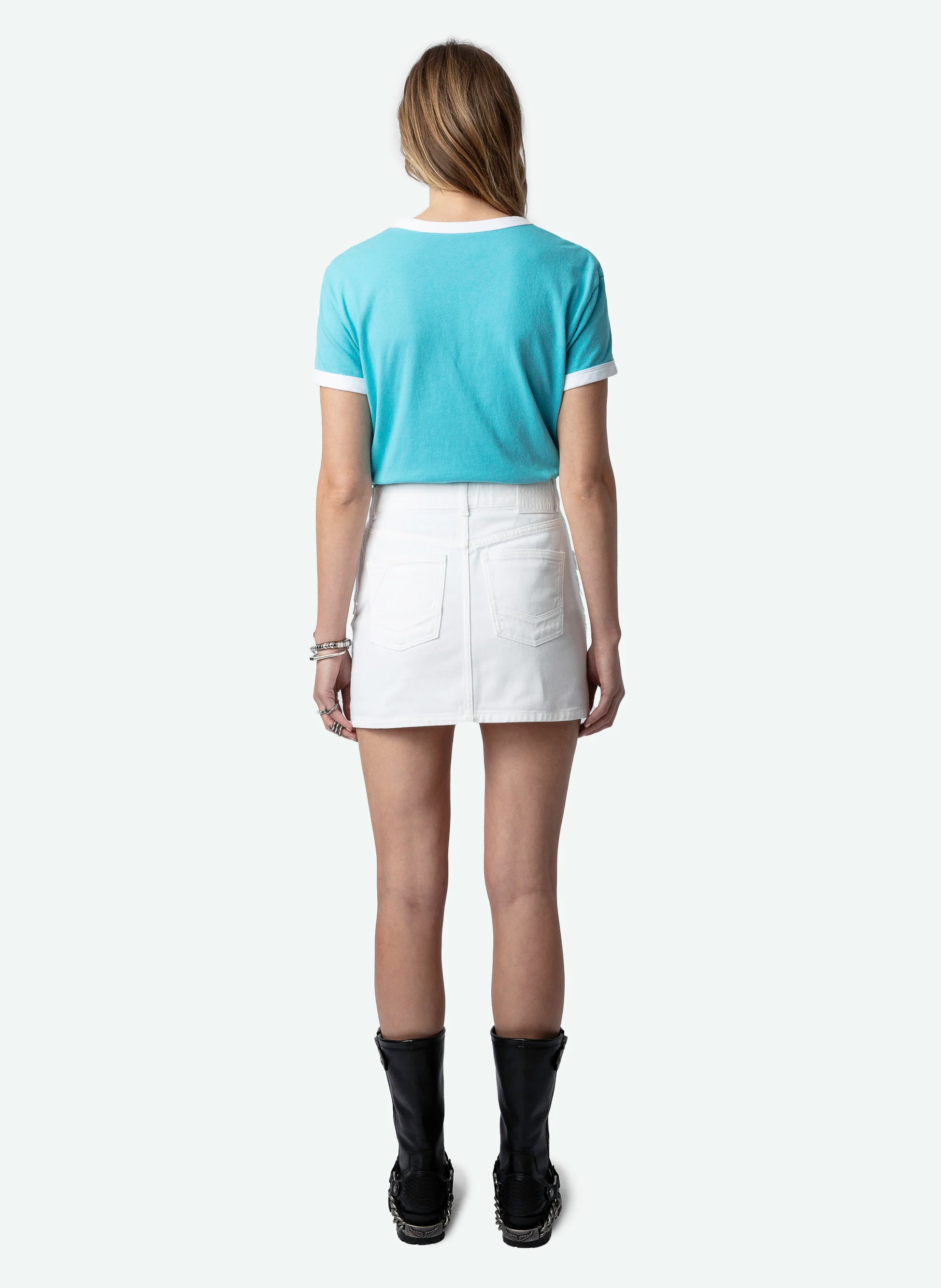 WALK - Tee-shirt col rond blason en coton bio | Bleu
