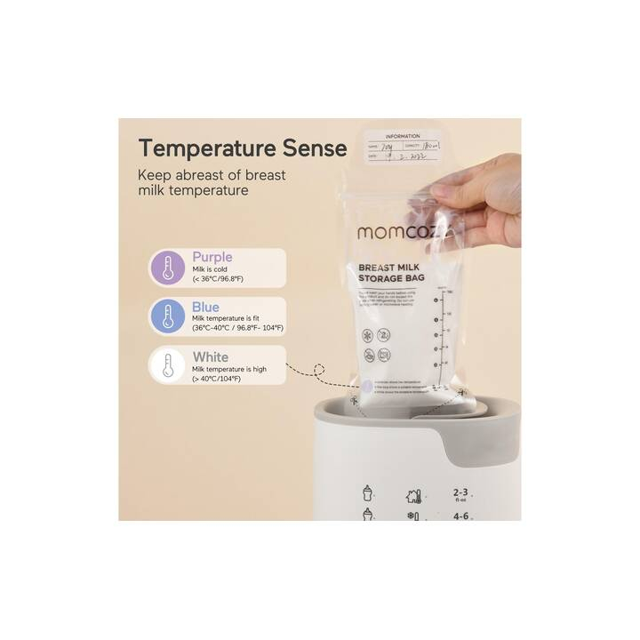 (50er Set) Muttermilch Behälter Aufbewahrungsbeutel mit Thermo Farbwechsel (MS002-NA00NB) - Transparent
