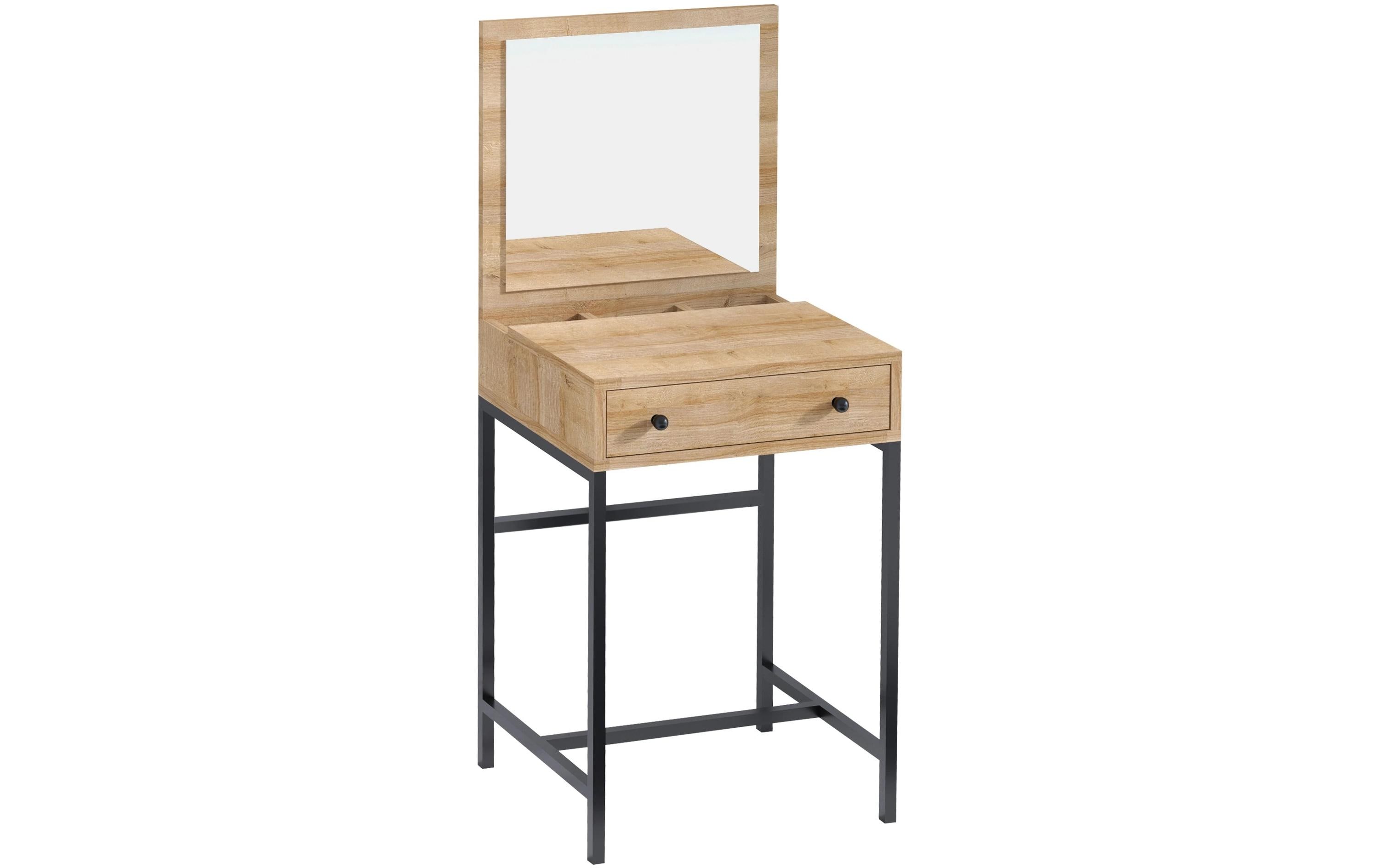 Schminktisch Mary 50 x 128 x 50 cm, Braun/Schwarz<br>Kosmetiktisch