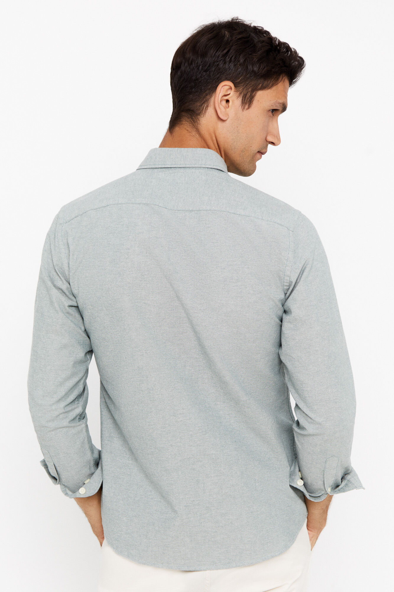 Camisa oxford lisa de corte slim