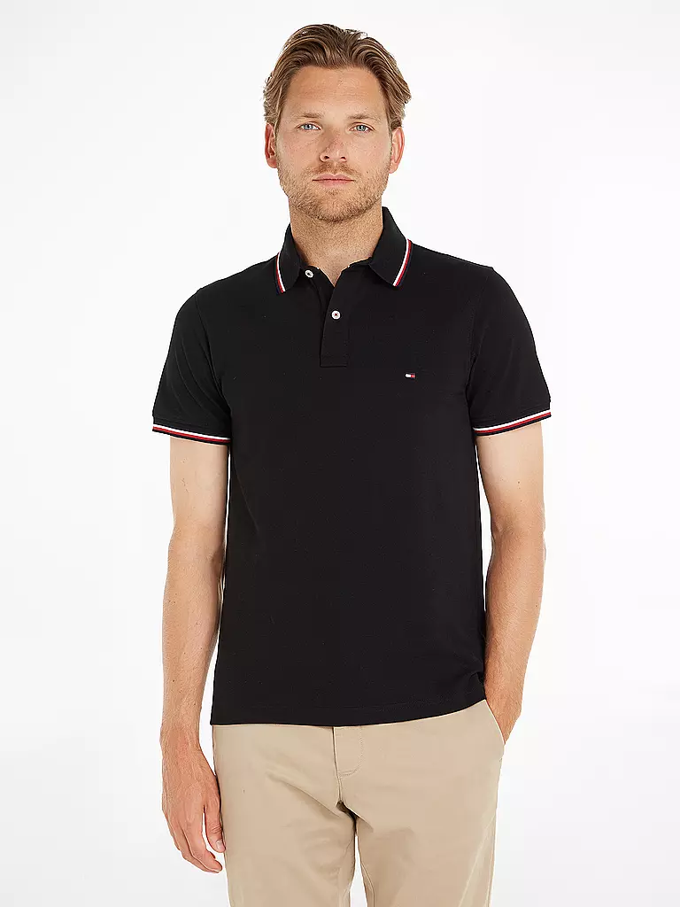 TOMMY HILFIGER Poloshirt Slim Fit  schwarz