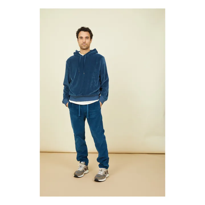 SMALLABLE BASICS Hoodie Velours Homme Coton Bio | Océan