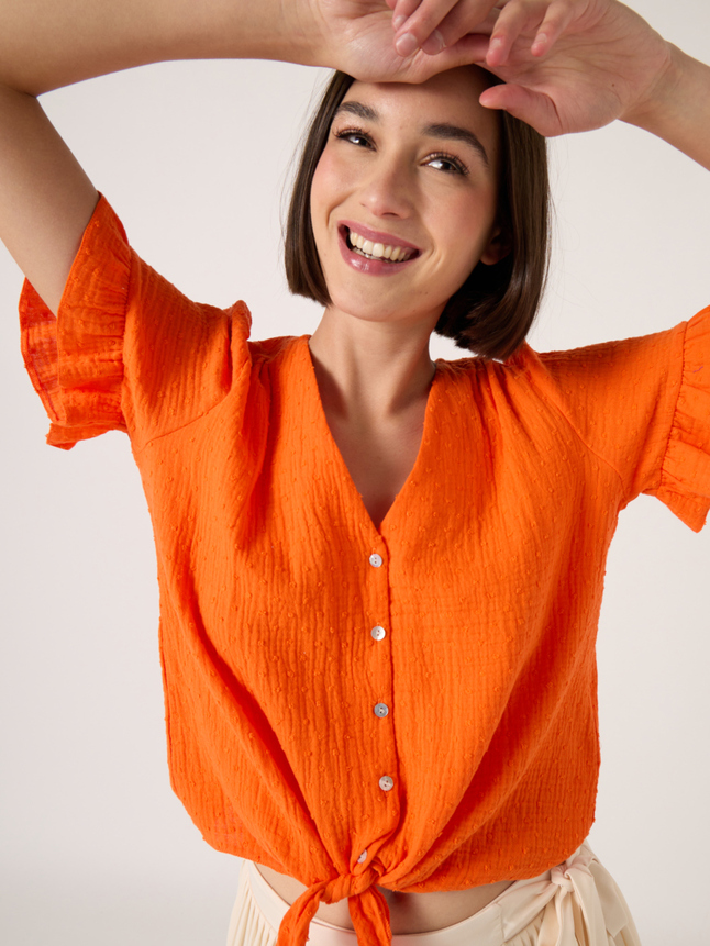 Chemise à nouer 100% coton