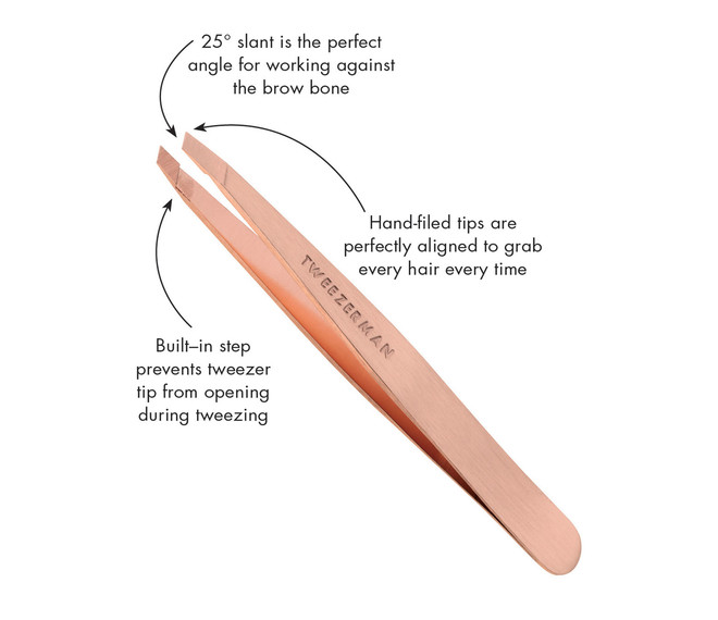 Tweezerman Rose Gold Slant Tweezer Schräge Pinzette Rose Gold