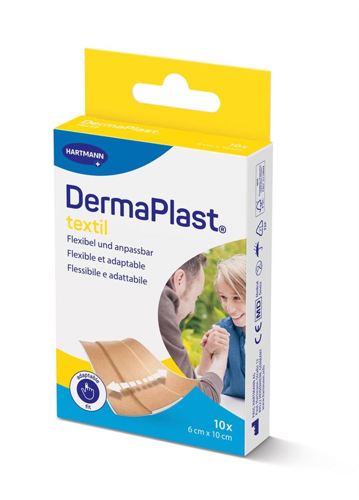 DERMAPLAST Textil Schnellverband<br>10 Stück, 6x10cm, beige
