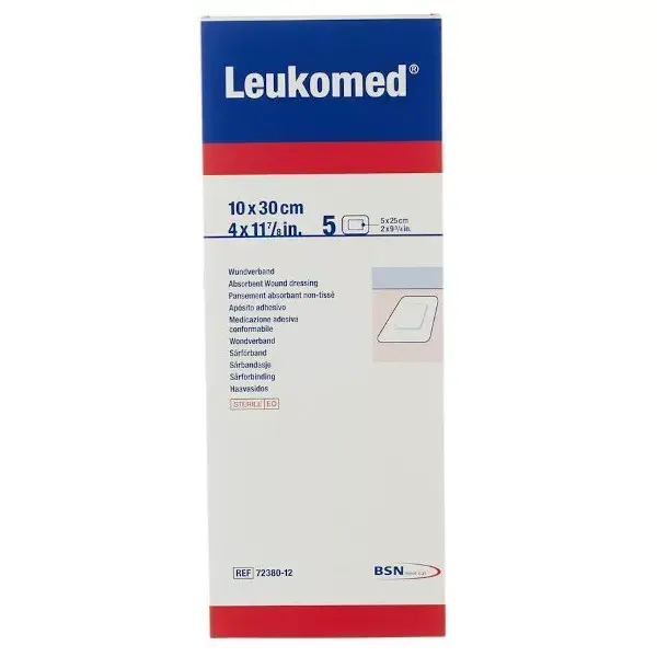 Curativo adesivo não tecido BSN Medical Leukomed 10 x 30 cm, 5 unidades