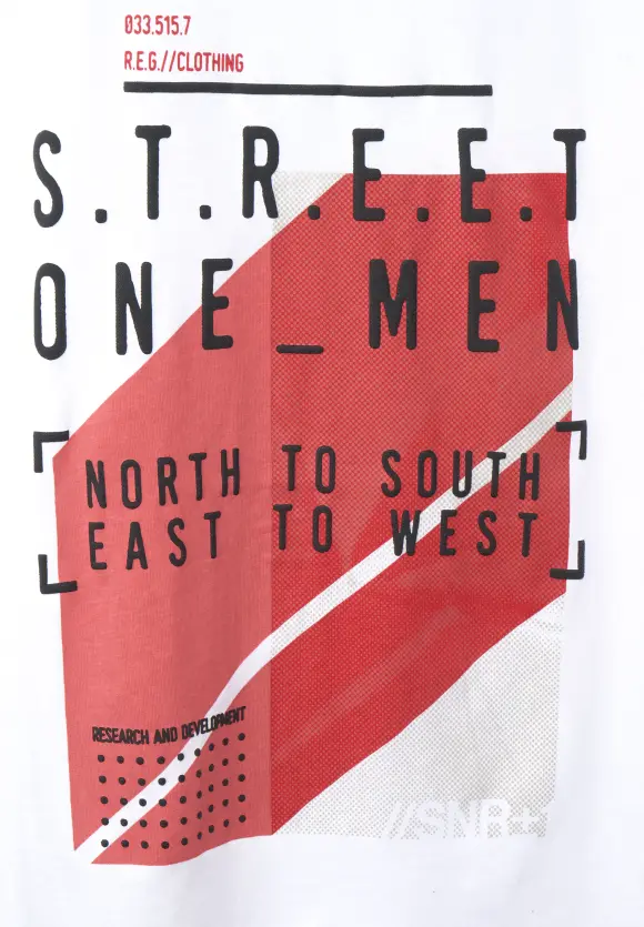 T-Shirt mit Partprint - White