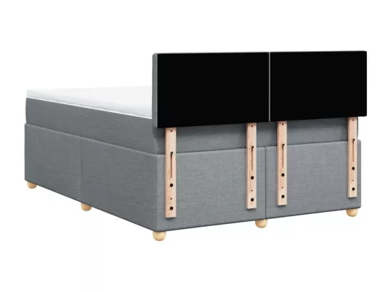 Sommier à lattes de lit avec matelas Gris clair 140x190cm Tissu