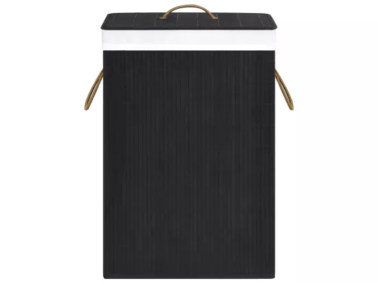 Panier à linge Bambou Noir 72 L
