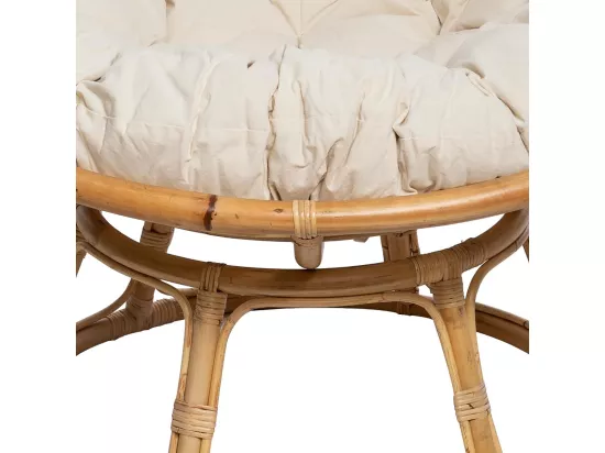 Fauteuil en Rotin style loveuse et Coussin en Coton H 80 cm