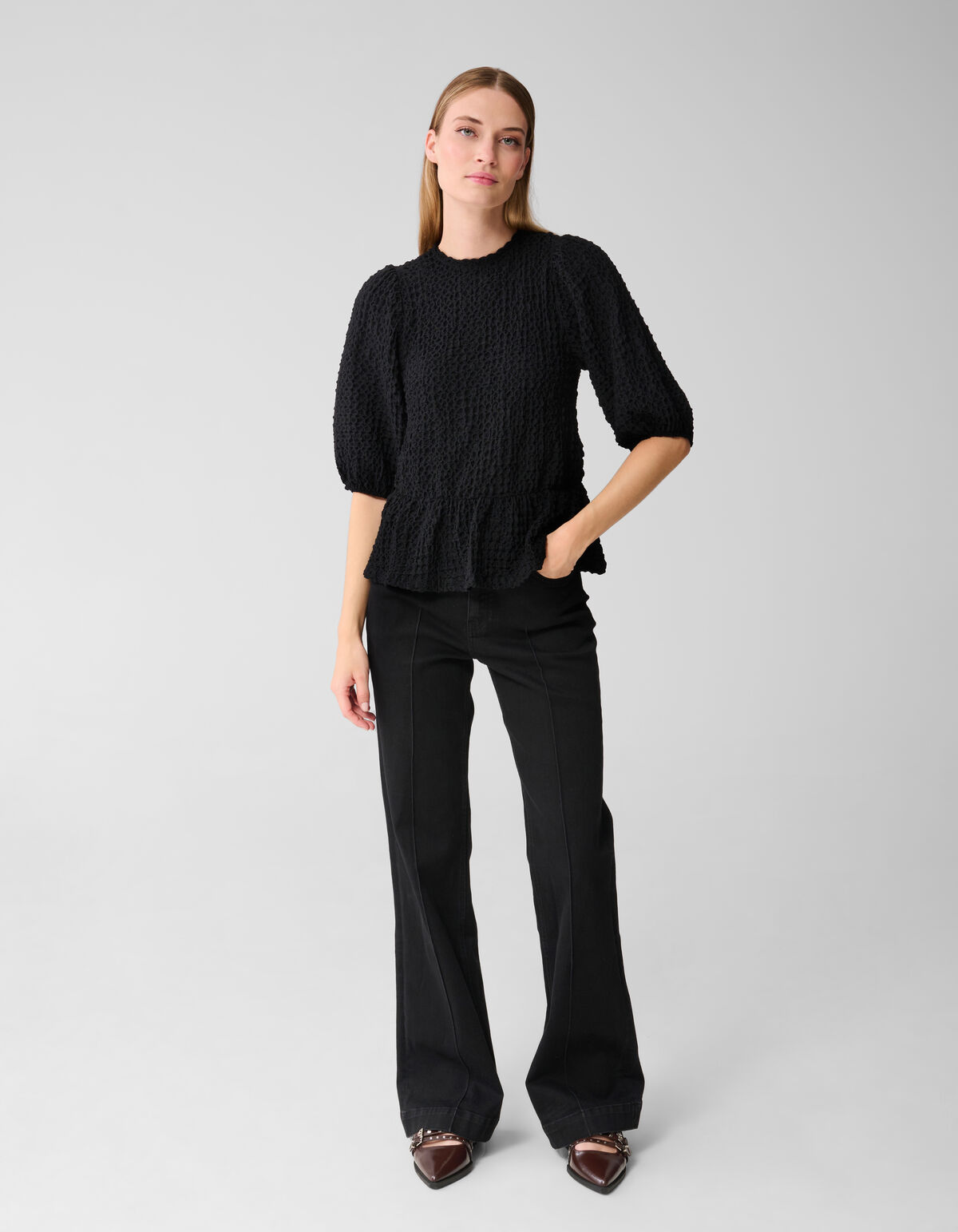 Flared Fit Jeans Zwart