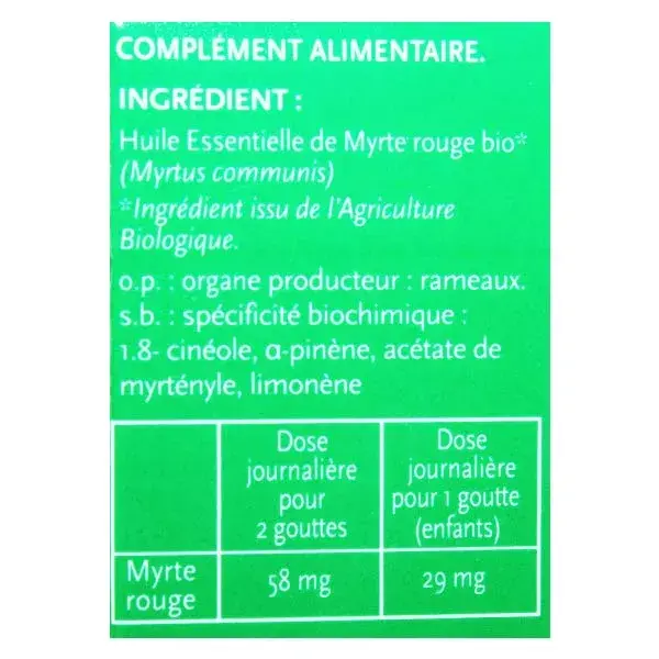 Phytosun Arôms Huile Essentielle Myrte Rouge Bio 10ml
