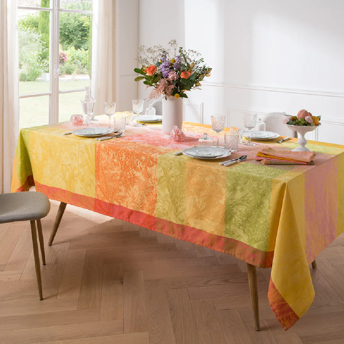 Nappe pur coton multicolore 180X300 Garnier Thiebaut