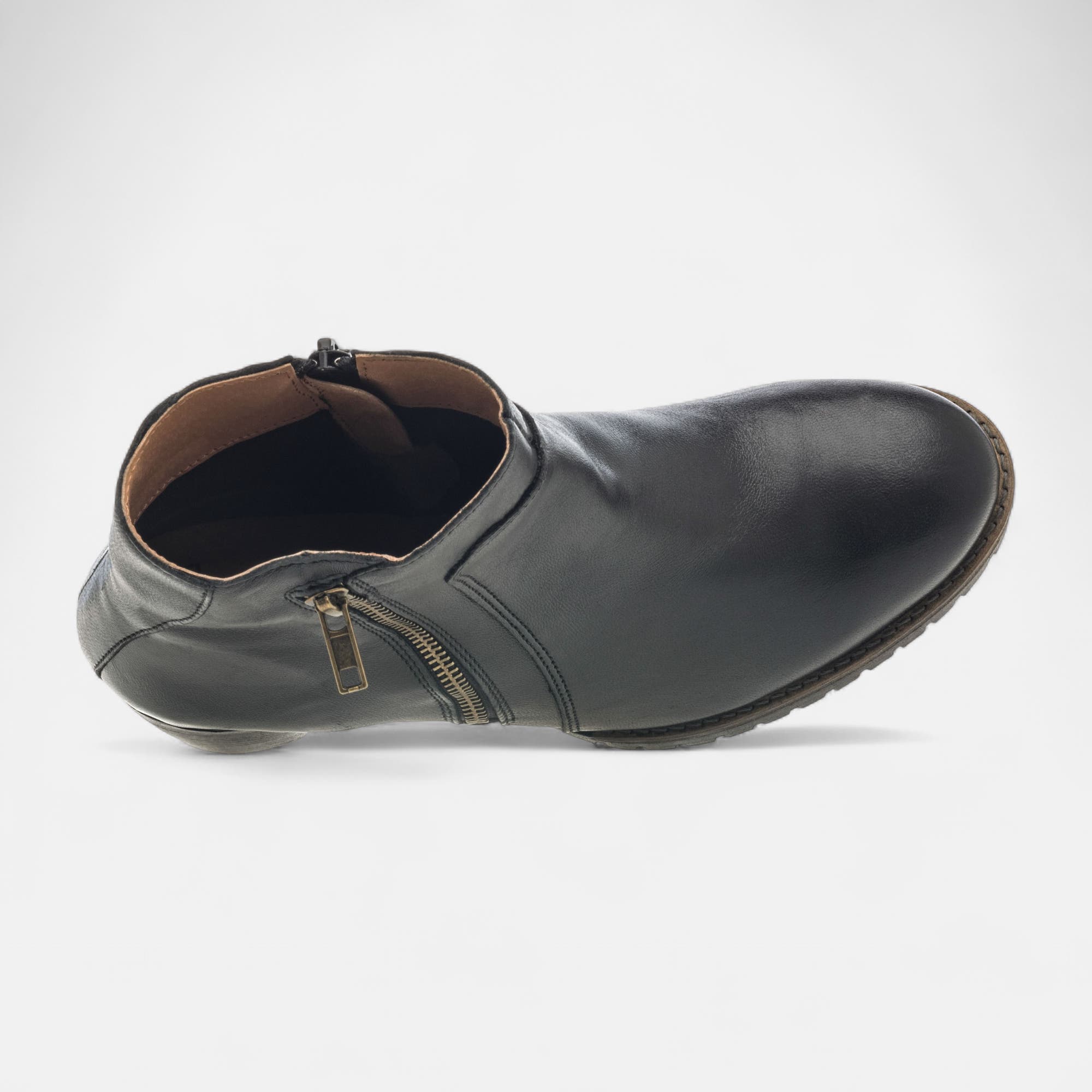 Bottines à talon Femme en cuir noir