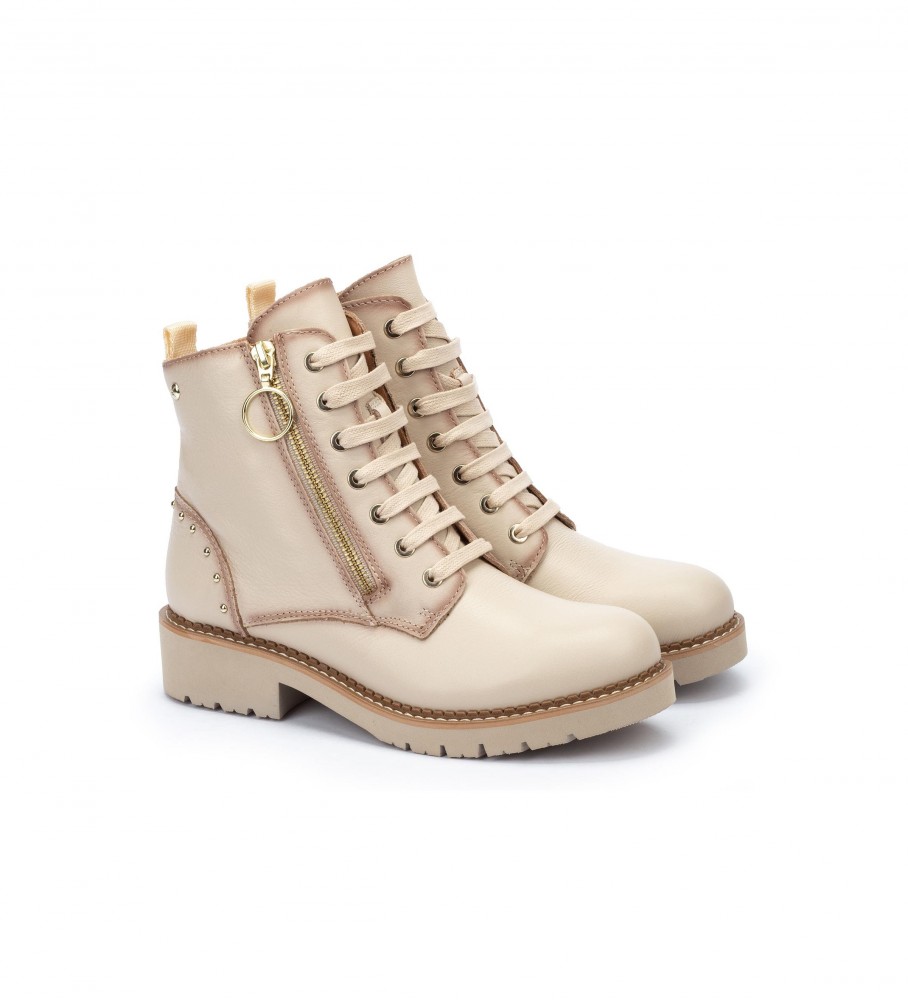 Botas de couro Pikolinos Vicar W0V-8610C1 marfim