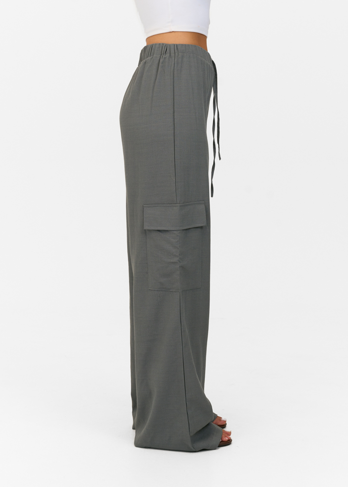 Luna cargo broek grijs