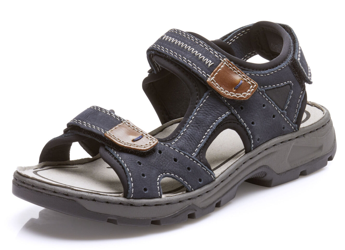 Rieker, klassische Herren-Trekkingsandalen, aus Leder