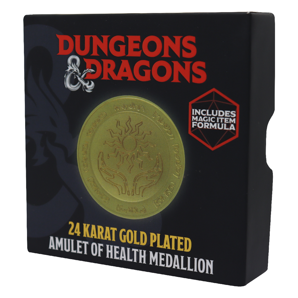 Dungeons & Dragons 24k Gold Plated Amulet of Health Medallion