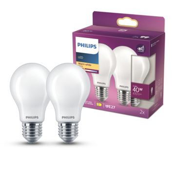Philips LED peer E27 3,4 W mat niet dimbaar 2 stuks