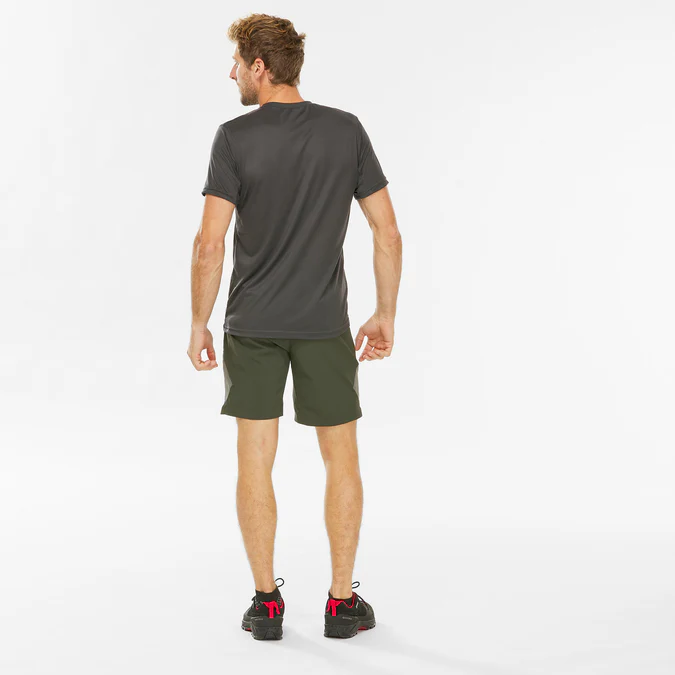 Decathlon Quechua - Camiseta masculina de manga curta para caminhada Quechua em tecido sintético MH100