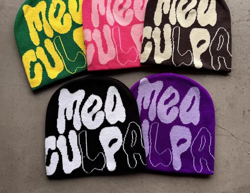 Cap Station - Belettering Jacquard gebreide muts