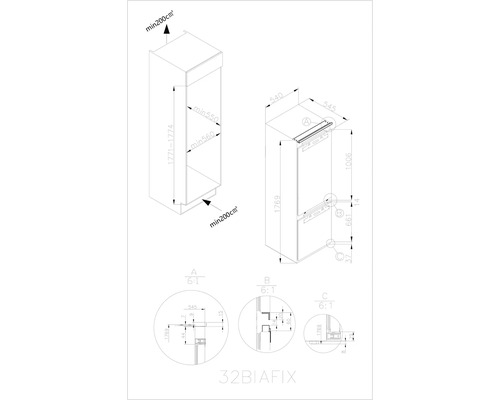 HAIER HATB 174 DE koel-vriescombinatie, afmetingen (B x H x D): 54 x 176,9 x 55 cm, koelgedeelte: 177 l, vriesgedeelte: 67 l