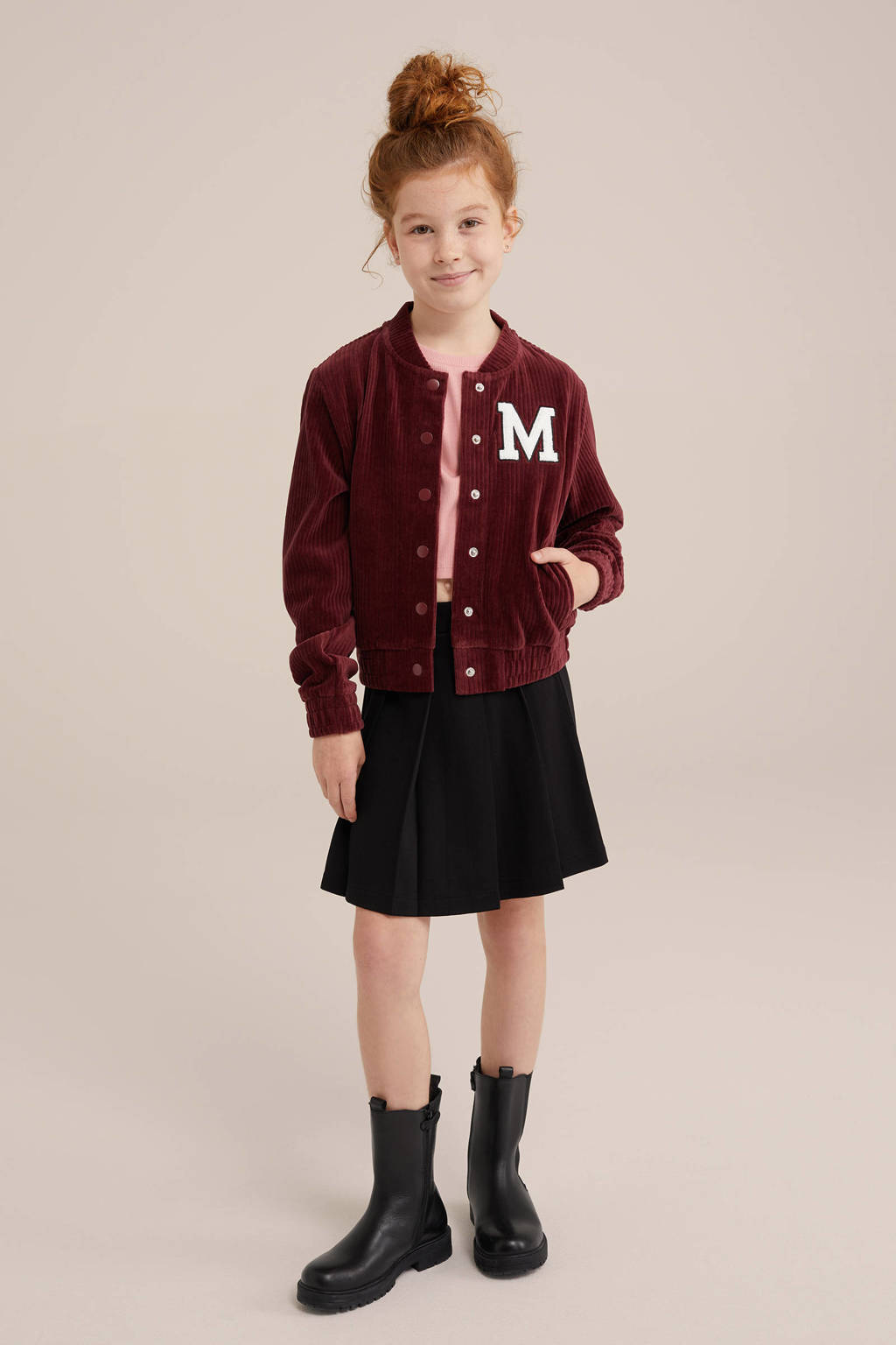 WE Fashion baseball jacket roodbruin