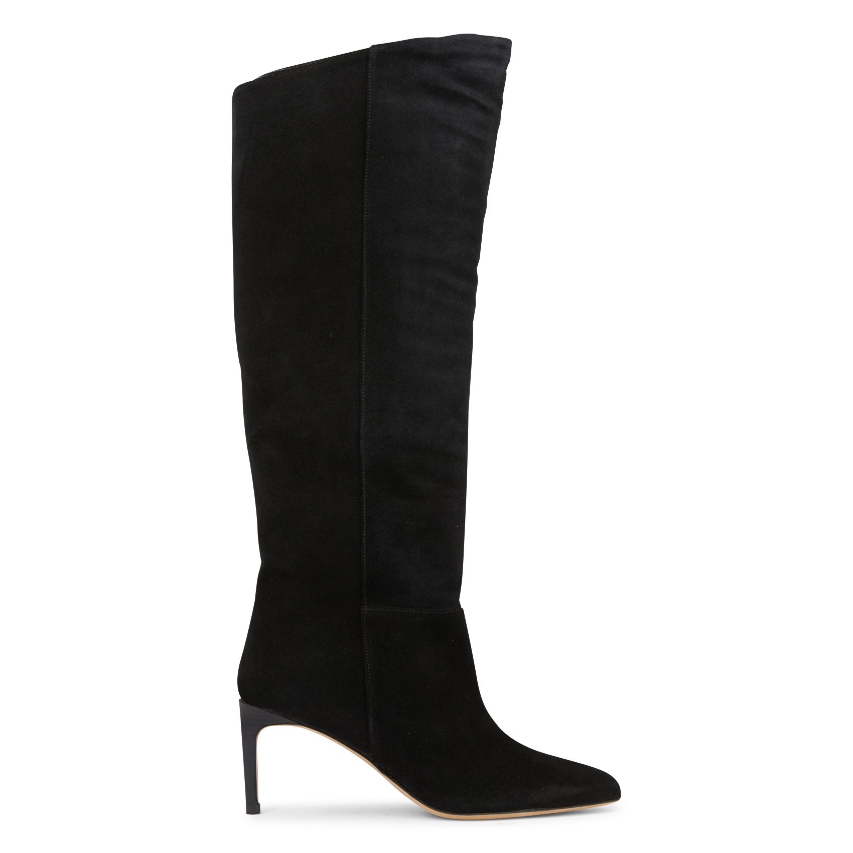 N°721 - Bottes à talons en cuir velours | Noir