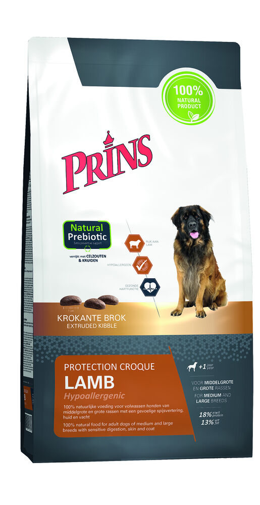 Prins Protection Croque Lamb Hypoallergenic - Hondenvoer - 10 Kilogram - Lam & rijst