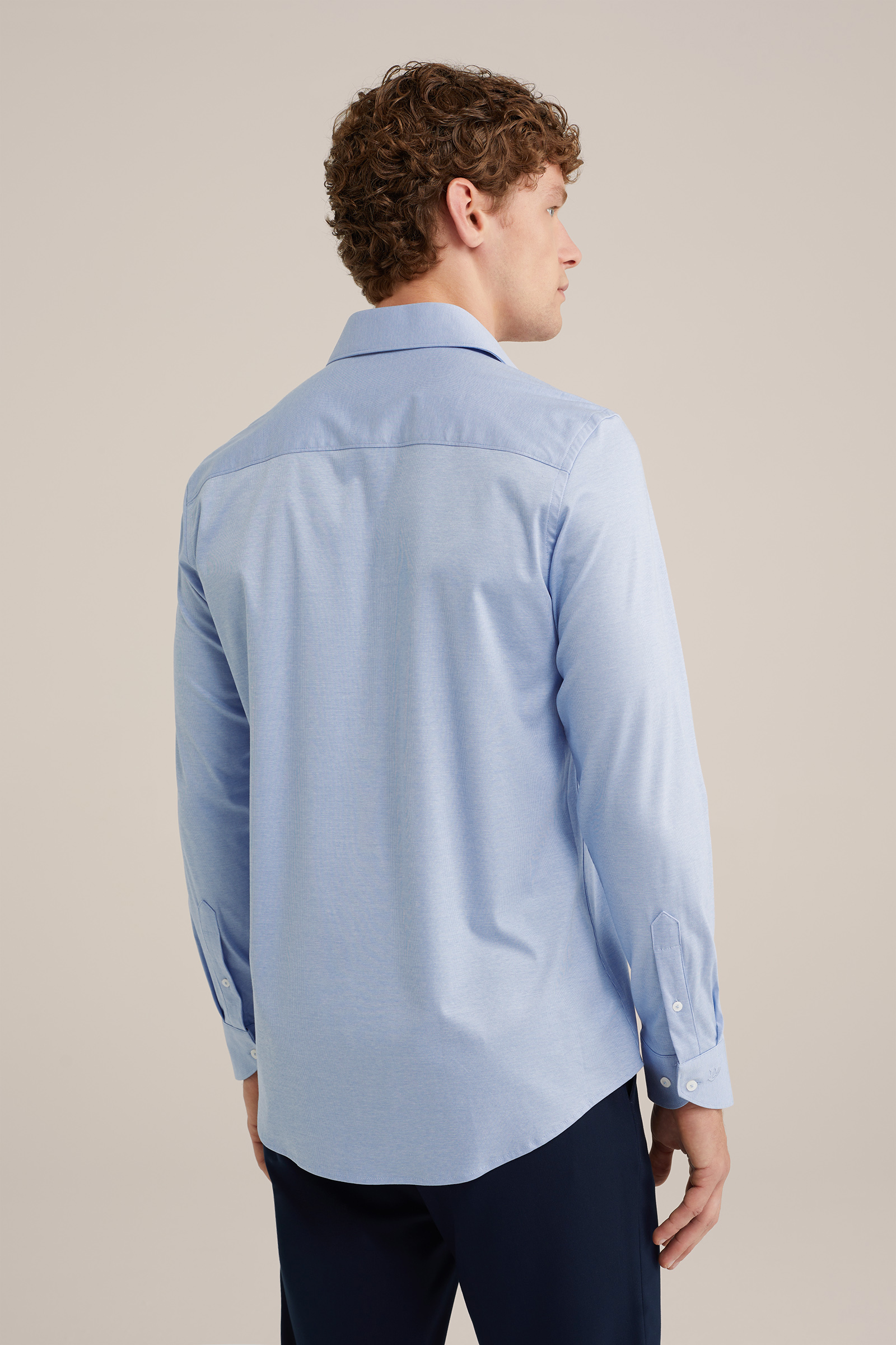 premium jacquard gebreid overhemd met structuur WE Fashion Lichtblauw