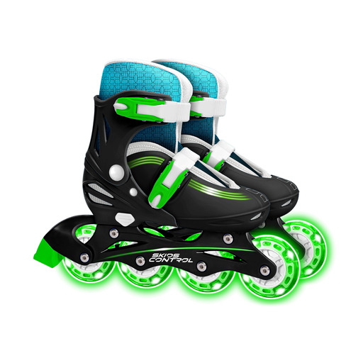 Patins em linha com 4 rodas, controle de derrapagem, tamanhos 30-33