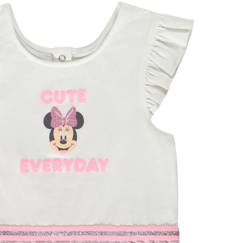 Combinaison courte effet 2 en 1 Minnie Disney pour bébé fille - Rose