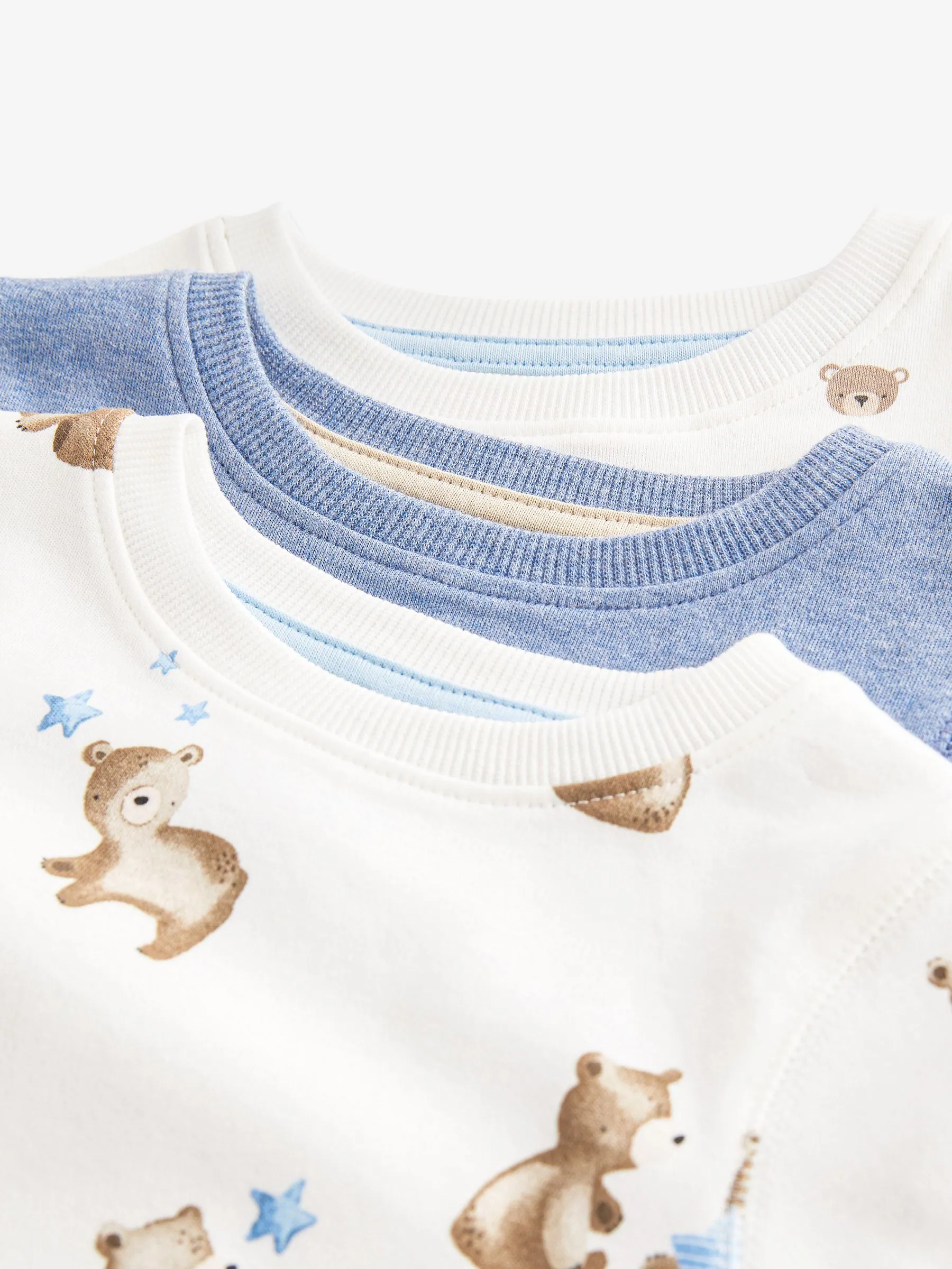 Lichtblauw met beer - Verpakking van 3 knusse pyjama's (9mnd-6jr)