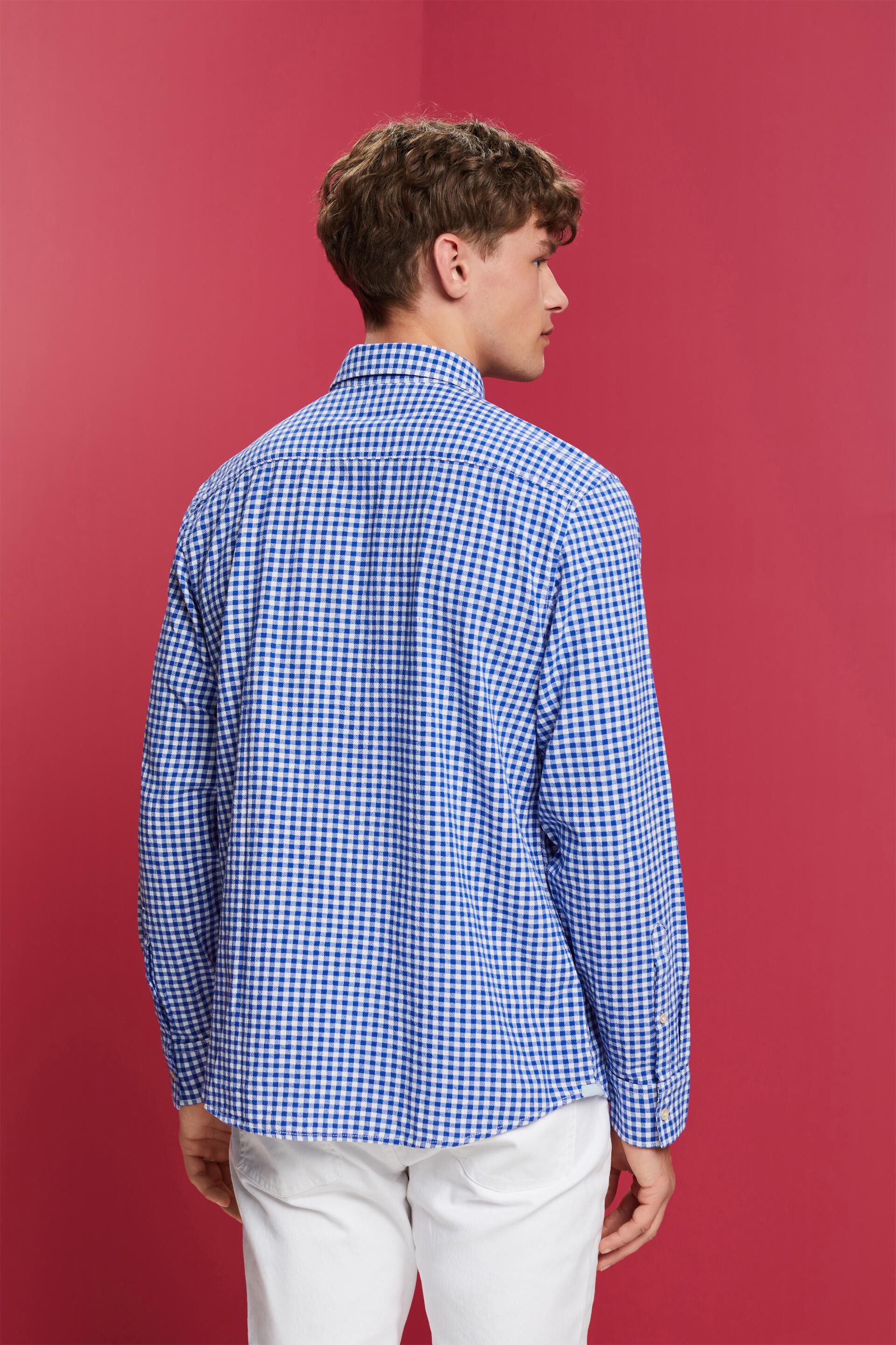 Chemise à col boutonné animée de carreaux vichy, 100 % coton